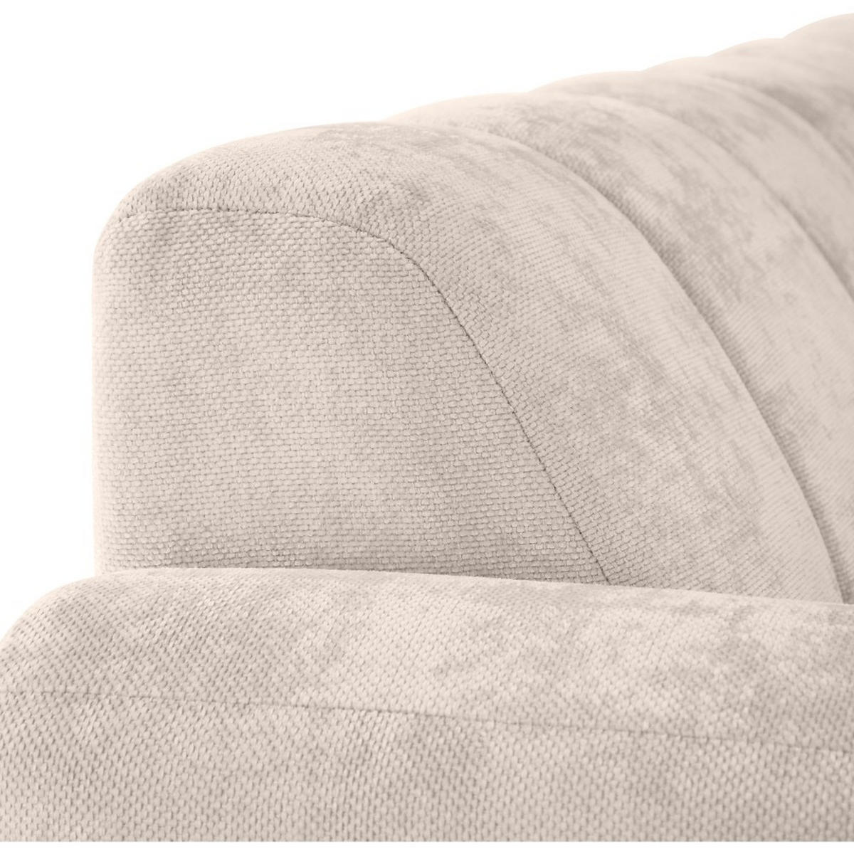 ECKSOFA Volare Mini ohne Schlaffunktion beige rechts, Vega-Stoff - Beige/Schwarz, Textil/Metall (256/165cm) - Beautysofa