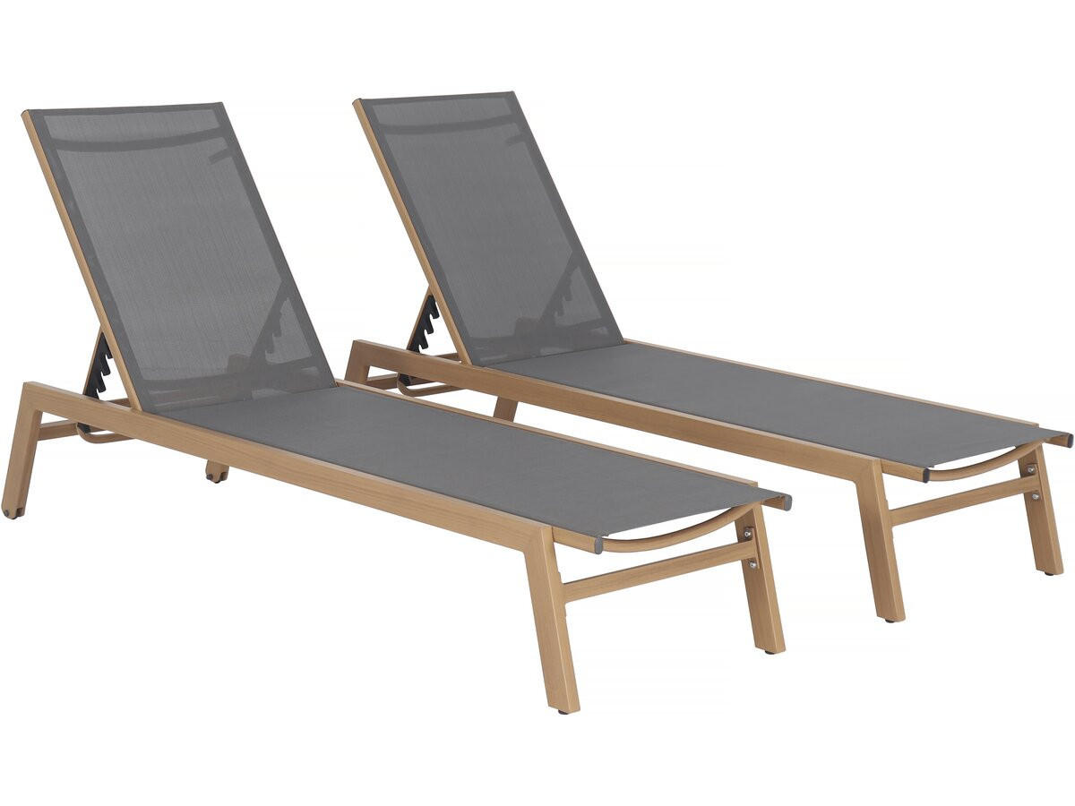 SONNENLIEGE elysia Grau - Grau, Metall (55/91/163cm) - Habitat Garten