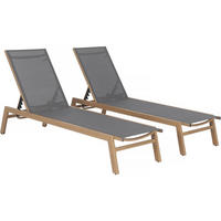 SONNENLIEGE elysia Grau - Grau, Metall (55/91/163cm) - Habitat Garten