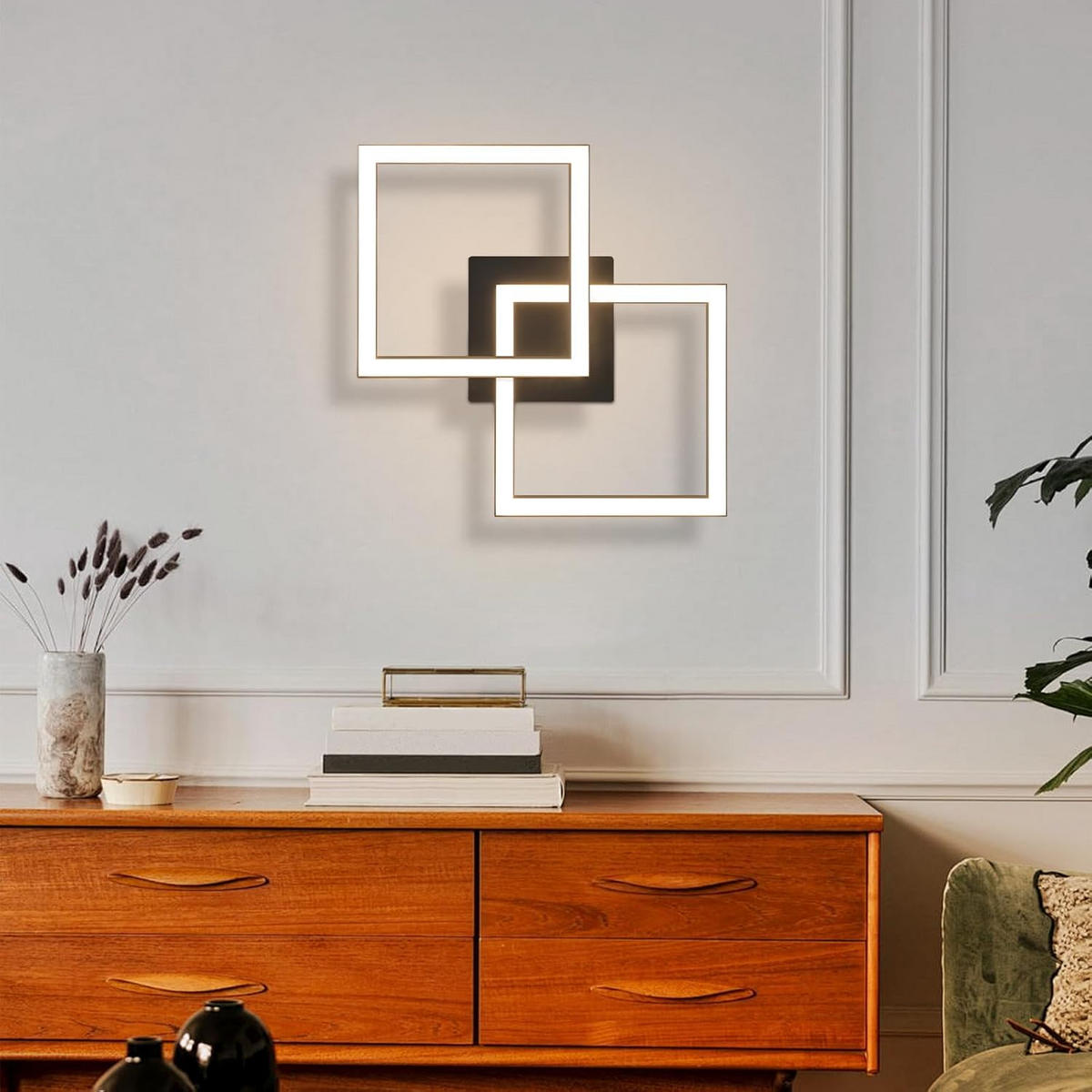 LED-DECKENLEUCHTE Strahlfrost 6/47/29.5 cm - Schwarz, Metall (29.5/6/47cm) - ZMH