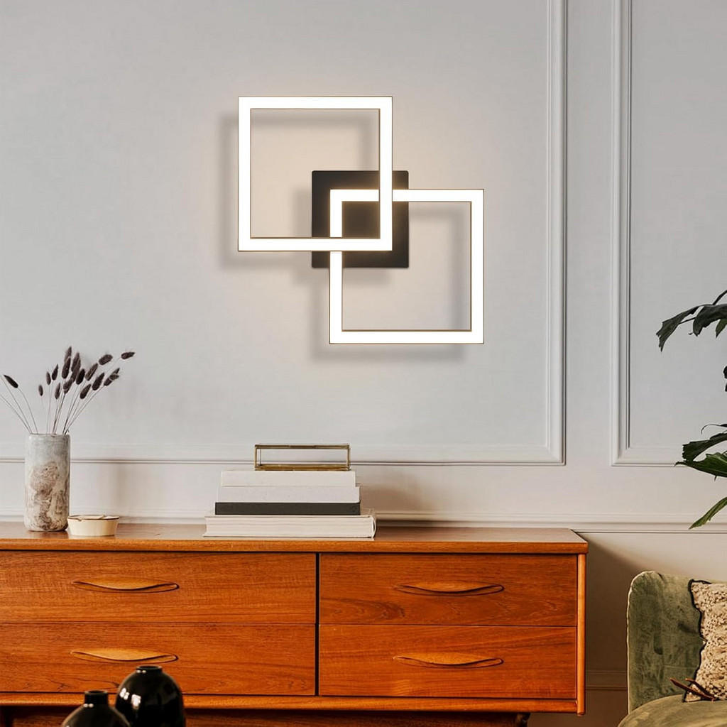 Thumbnail - ZMH Led-Deckenleuchte, Schwarz, Metall, Quadratisch, 6x47x29.5 cm, Lampen & Leuchten, LED Beleuchtung, LED-Deckenleuchte...