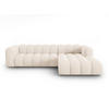 ECKSOFA modular rechts Lupine aus Chenille-Stoff leichtes beige 4 Sitzplätze - Creme, Textil (177/290cm) - Micadoni