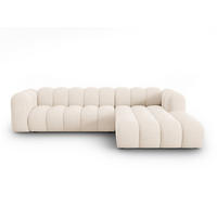 ECKSOFA modular rechts Lupine aus Chenille-Stoff leichtes beige 4 Sitzplätze - Creme, Textil (177/290cm) - Micadoni