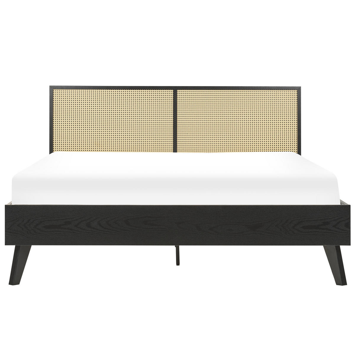 BETT 160/200cm Schwarz Monpazier - Schwarz, Naturmaterialien (160/200cm) - Beliani