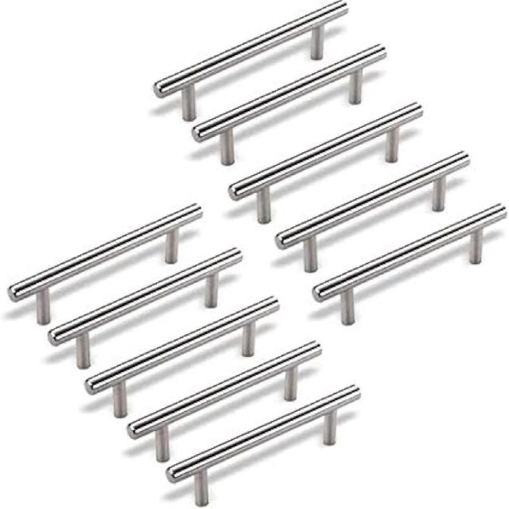 MÖBELGRIFF 10er-Set - Silberfarben, Metall (3.2/3.2/12.8cm)