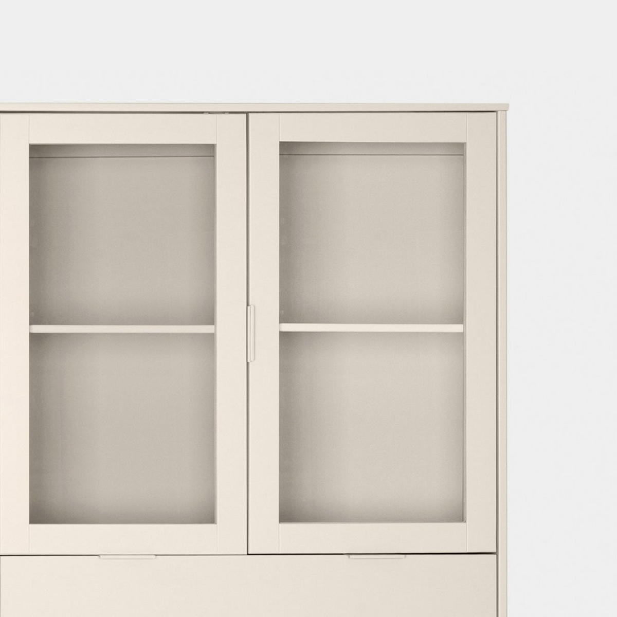 VITRINENSCHRANK DOPPELTER Elian Weiß 95 cm x 170 cm - Weiß, Holzwerkstoff (95/170/39cm) - Klast Home