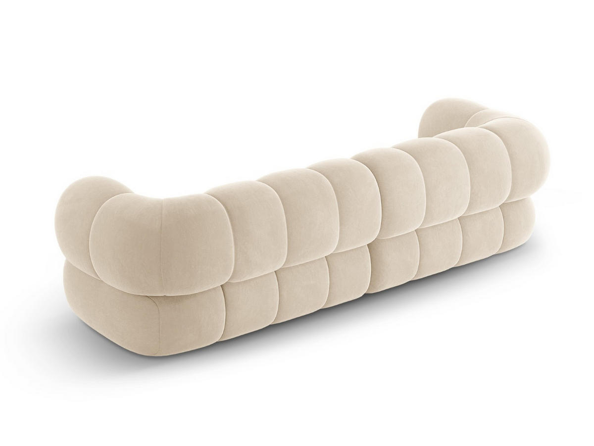 SOFA Koge aus Samt leichtes beige 4 Sitzplätze - Creme, Textil (95/70/240cm) - Cosmopolitan Design