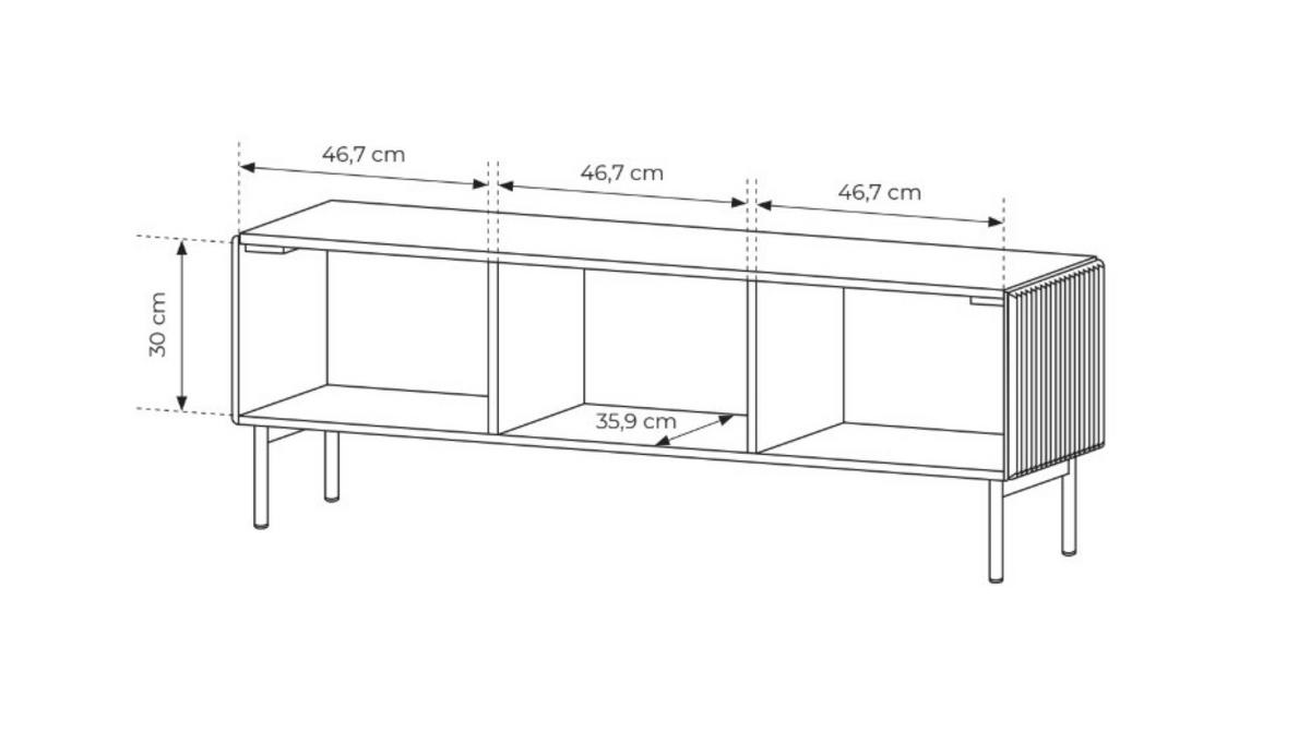 RTV-SCHRANK Tutti Kaschmir, TV-Tisch - Kaschmir, Holzwerkstoff/Metall (147/51/40cm) - Bettso