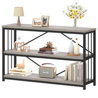 KONSOLENTISCH Metall Holz Industrial Design 140 x 34 x 74 cm - Hellgrau, Holzwerkstoff/Metall (34/140/74cm) - Quality Elegance