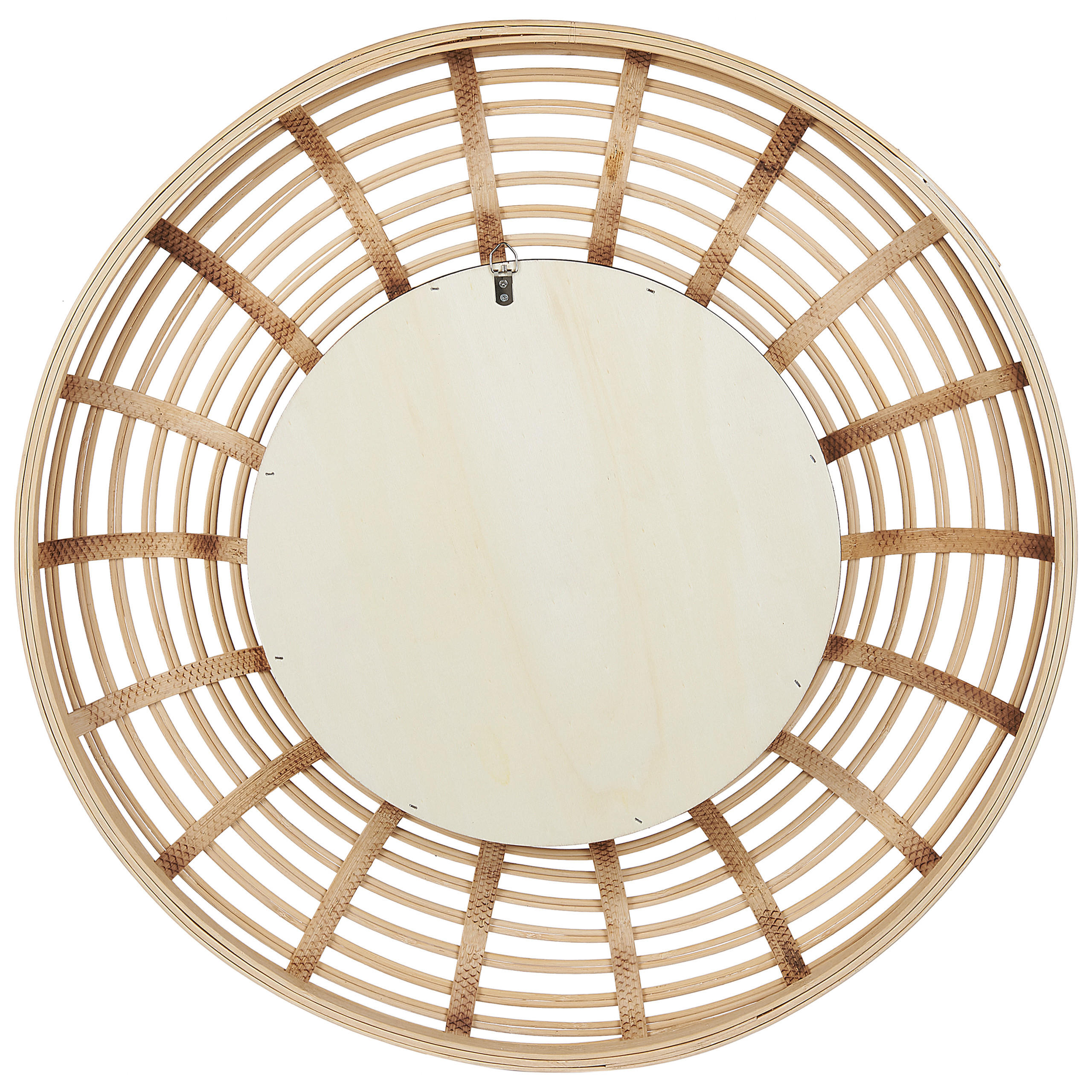 WANDSPIEGEL Bambusholz natürlich 60 cm Hanua - Beige/Naturfarben, Holz (60/60/6cm) - Beliani