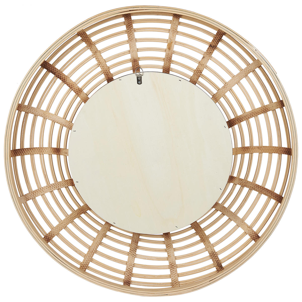 WANDSPIEGEL Bambusholz natürlich 60 cm Hanua - Beige/Naturfarben, Holz (60/60/6cm) - Beliani
