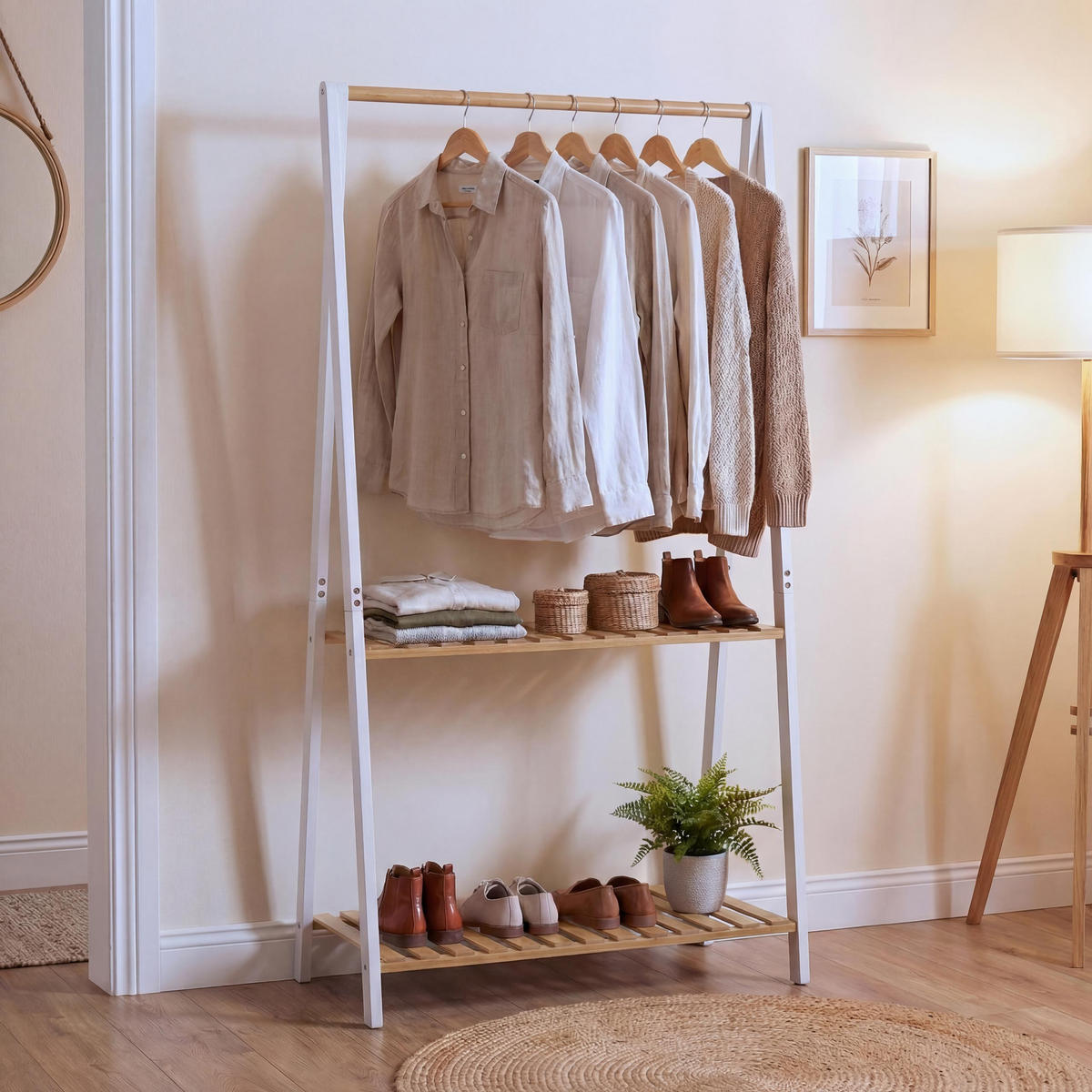 STANDGARDEROBE Weiß - Weiß, Holz (70/130/44cm) - MCW