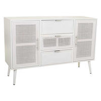 SIDEBOARD aus Holz und Gitter, Weißes, 120x41x81 - Weiß, Holz (120/81/40.5cm) - Wanderlust