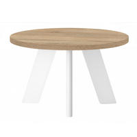 COUCHTISCH LEX Durchmesser 75 cm, Minimalistisch und zeitlos, Eiche Sonoma/Weiß - Weiß/Sonoma Eiche, Holz (60/60/41cm) - Dekori_Interiors