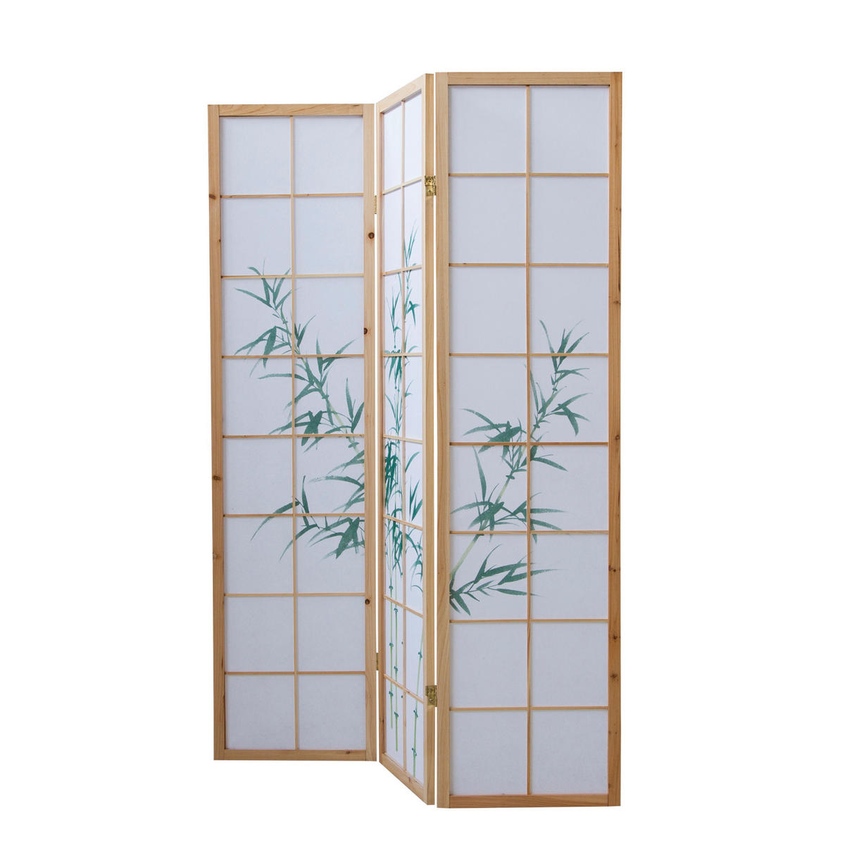 PARAVENT 3-tlg. 132/175 cm Braun Bambusmuster - Braun, Holz (132/175/2cm) - Homestyle4u
