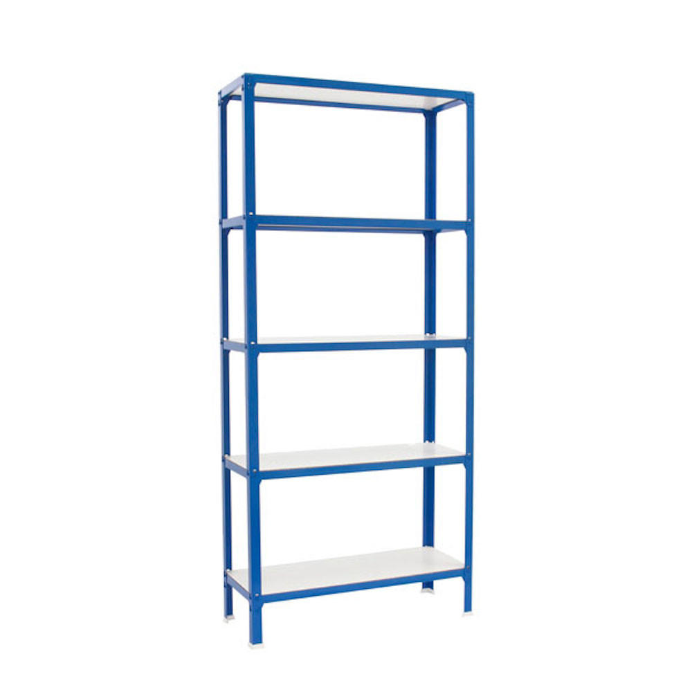 WOHNREGAL LIVING KOALA WOOD mit 5 Fachböden | HxBxT 180x80x30cm | Fachlast 150kg | Blau/Weiß - Blau, Metall (80/180/30cm) - PROREGAL