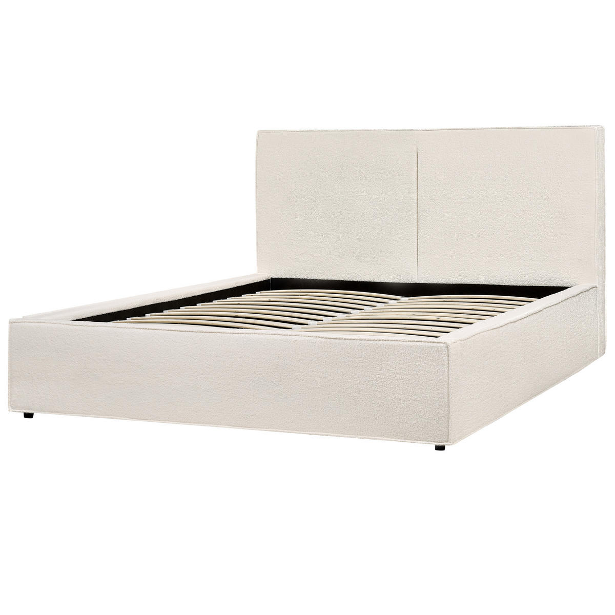 POLSTERBETT 160/200 cm Weiß Moissac - Creme, Textil (160/200cm) - Beliani