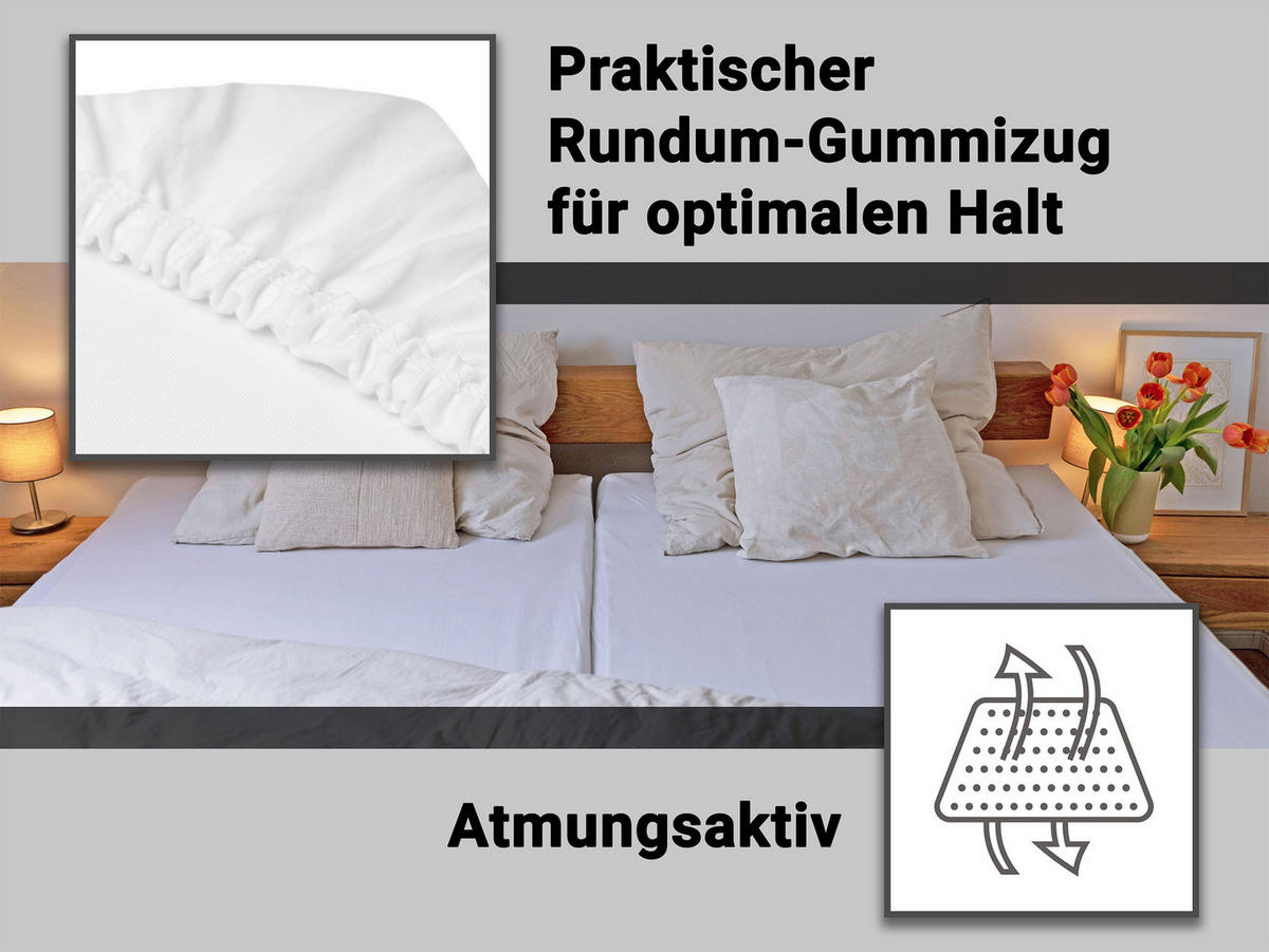 SPANNBETTLAKEN, 140x200 cm, 100% Baumwolle, Weiß - Weiß, Textil (140/200cm) - Zollner