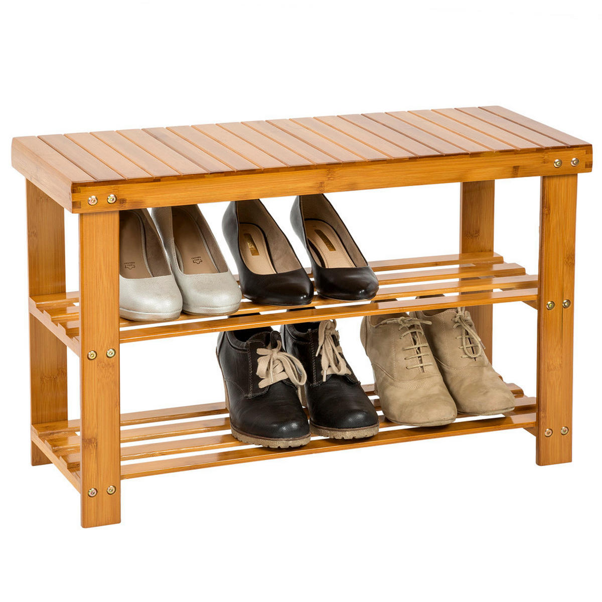 SCHUHBANK Silke,70 x 28 x 45,5 cm,braun - Braun, Holz (28/45.5/70cm) - tectake