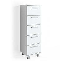 BADSCHRANK Ilias Weiß 30 x 95 cm - Weiß, Holzwerkstoff (30/95/30cm) - Vicco