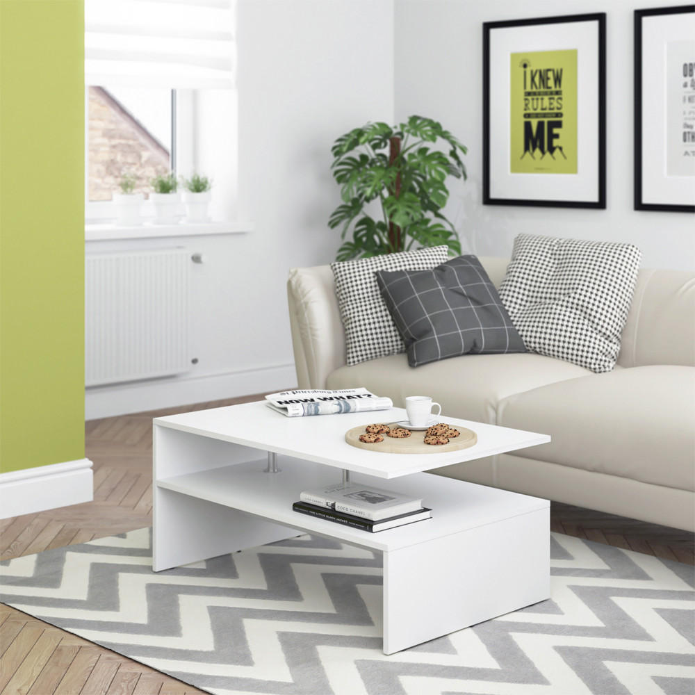 COUCHTISCH Amato Weiß 90 x 60 cm - Weiß, Holzwerkstoff (60/90/42cm) - Vicco