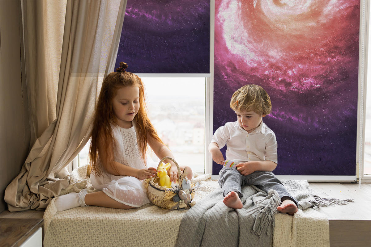 VNÚTORNÁ roleta - okenná roleta - roleta - 90x180 cm - Galaxia - pink, plast (90/180/0.5cm) - TULUP