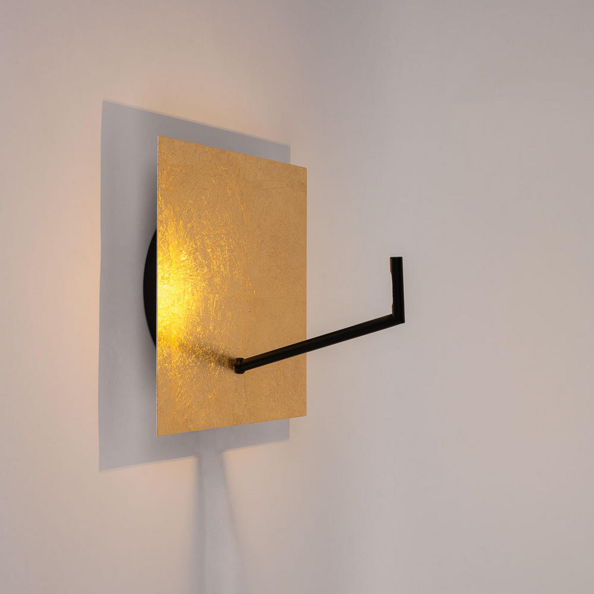 LED-WAND-/DECKENLAMPE Hook Blattgold Ø 30cm - Goldfarben, Metall (30/30/25cm) - s.luce