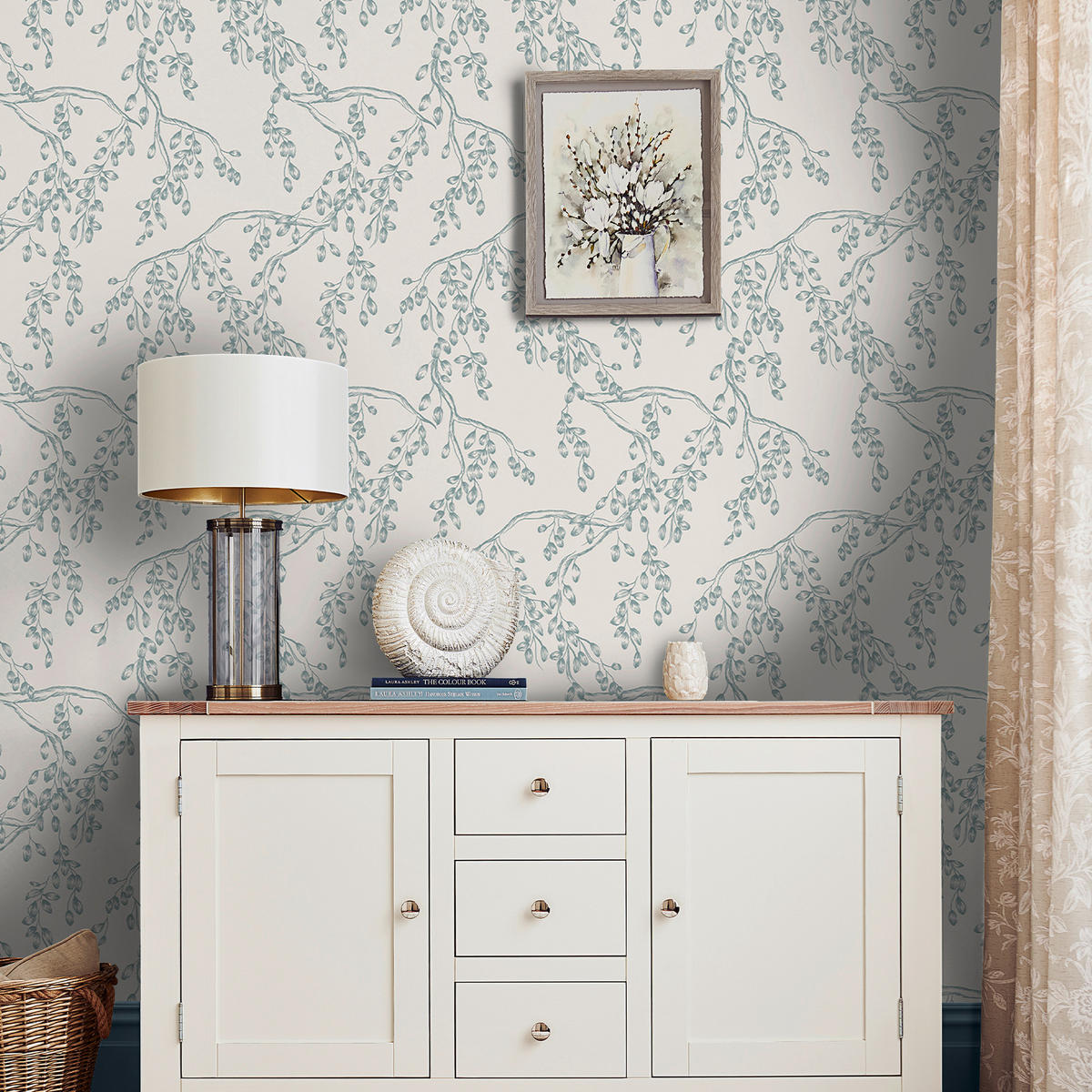 VLIESTAPETE Rainham Willow - Blau, Papier/Kunststoff (52/1000cm) - LAURA ASHLEY