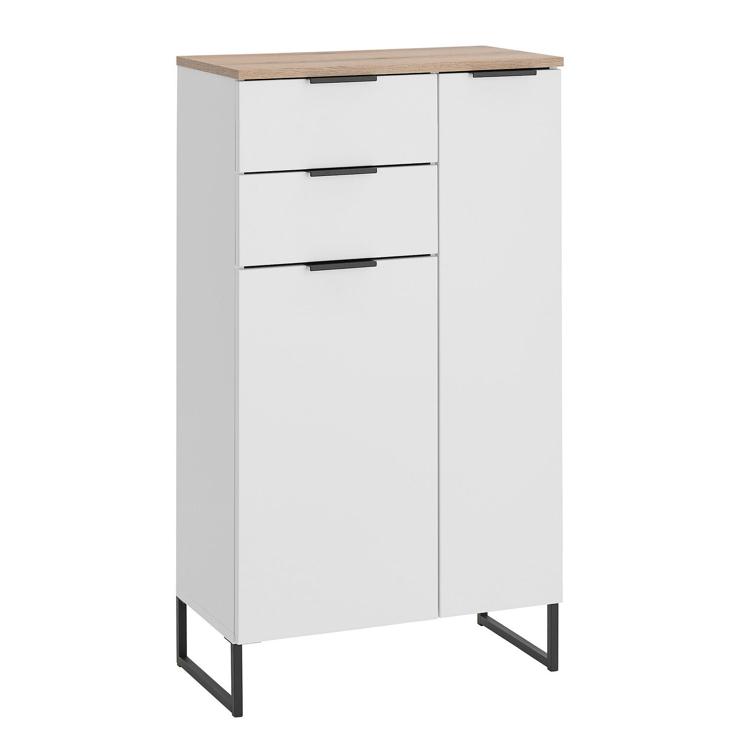 MIDISCHRANK mit 2 Schubladen - Weiß, Holzwerkstoff (60/106/32cm) - home24