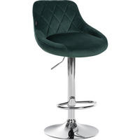 BARHOCKER Stoff dunkelgrün - Chromfarben/Dunkelgrün, Textil/Metall (46/83/49cm) - CLP