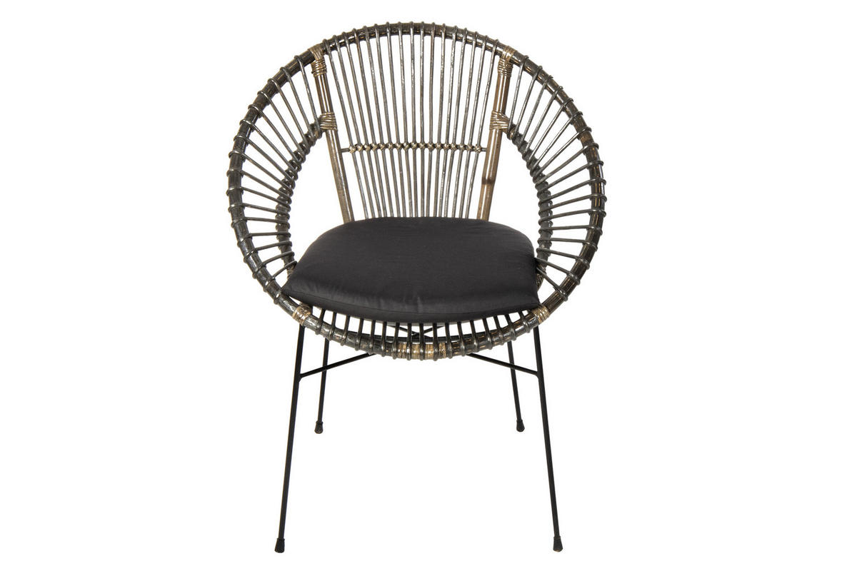 ESSZIMMERSTUHL GENUA - Anthrazit/Schwarz, Naturmaterialien/Metall (42/88/45cm) - SAM