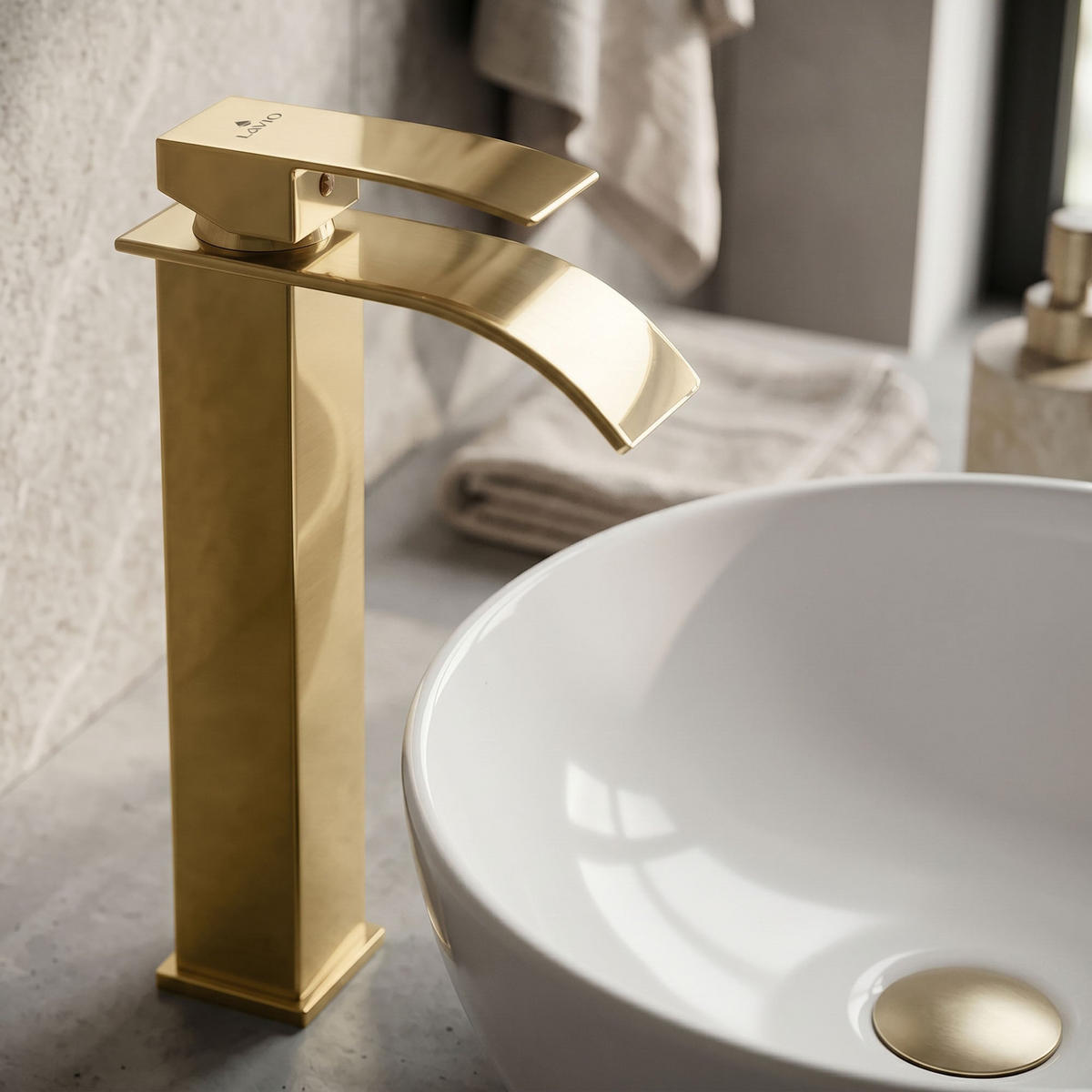 WASCHTISCHARMATUR Evio - Gold - Goldfarben, Keramik/Metall (5/30/10.5cm) - Akord