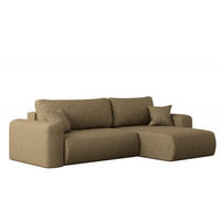 ECKSOFA Mit Schlaffunktion Und Bettkasten L-förmiges Sofa Capri Stoff Verita Rechts Hellbraun - Hellbraun, Holz (272/145cm) - Kaiser Möbel