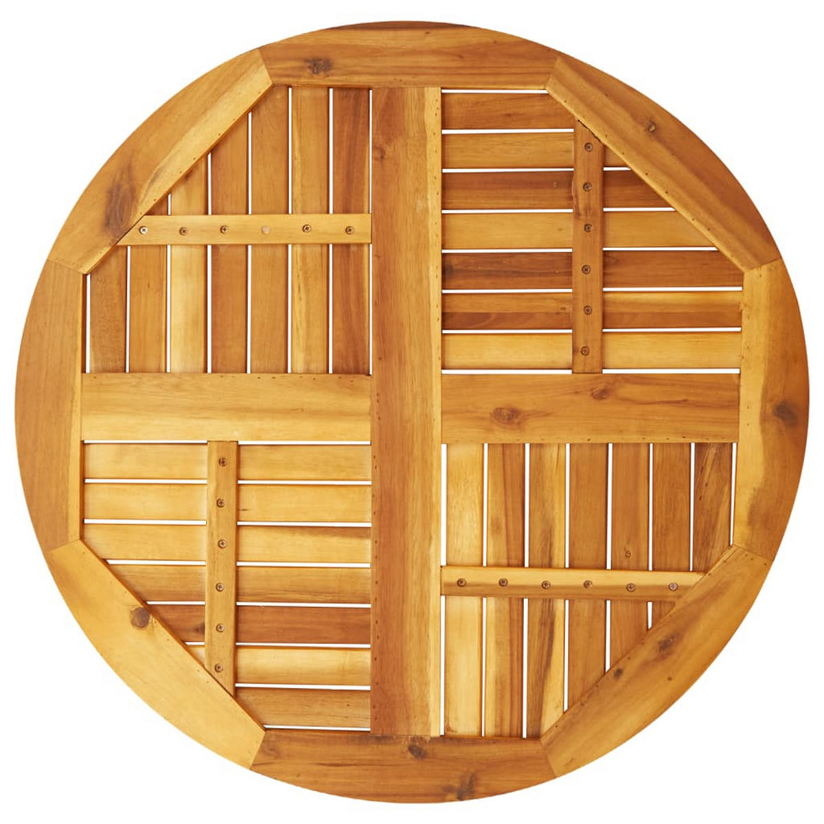 TISCHPLATTE Ø80/2,2 Cm Rund Massivholz Akazie - Braun, Holz (80/80/2.2cm) - vidaXL