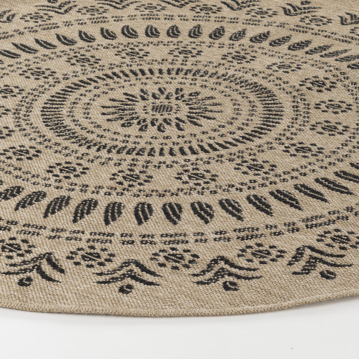 OUTDOORTEPPICH Rund Jute-Optik Ø 160 cm Beige - Beige, Kunststoff/Textil (160/160cm) - LIVABLISS