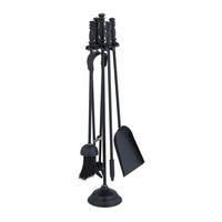 5-TLG.KAMINBESTECK - Schwarz, Metall (16/58/16cm) - Relaxdays