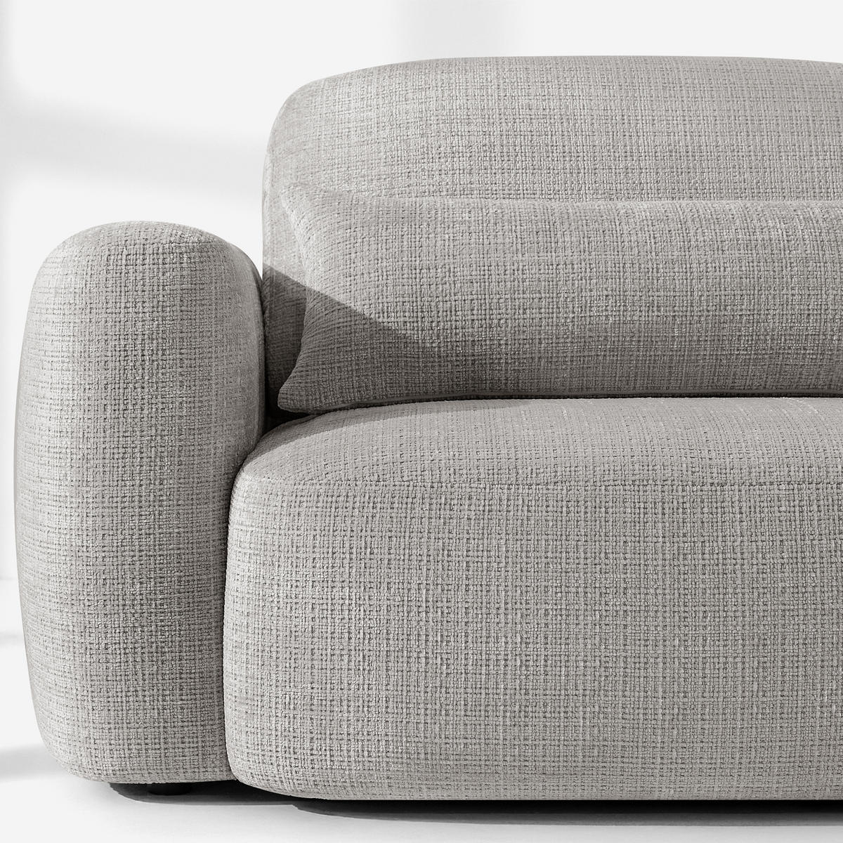 SITZGARNITUR ELOSA - Hellgrau, Holz/Textil (245/85/165cm) - KONSIMO®