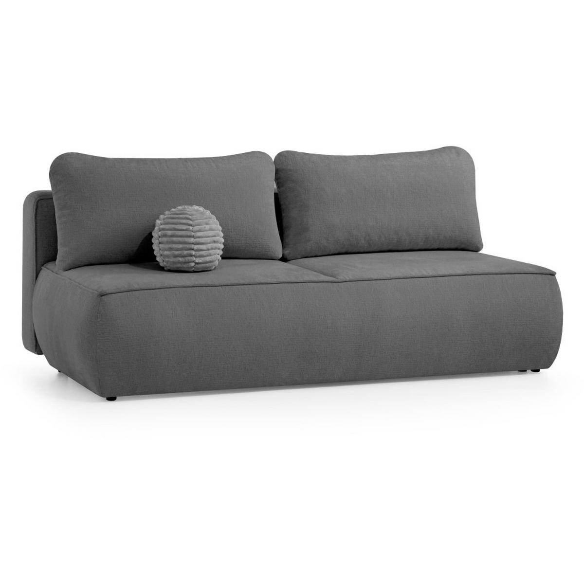 SCHLAFSOFA Darling 2-Sitzer, mit Bettkasten, Dunkelgrau - Dunkelgrau, Textil (210/92/100cm) - Beautysofa