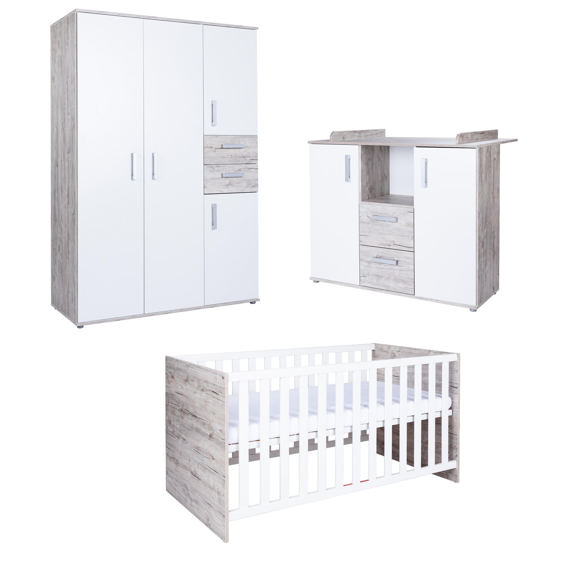 Thumbnail - arthur berndt Babyzimmer, Weiß, Eiche, Kunststoff, 6 Fächer, 4 Schubladen, 1x1x1 cm, Blauer Engel, Hergestellt in Deutsc...