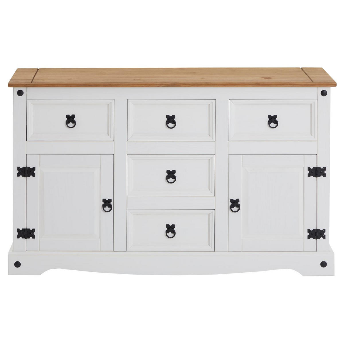 SIDEBOARD CAMPO - Weiß/Braun, Holz (125/76/40cm) - CARO-Möbel