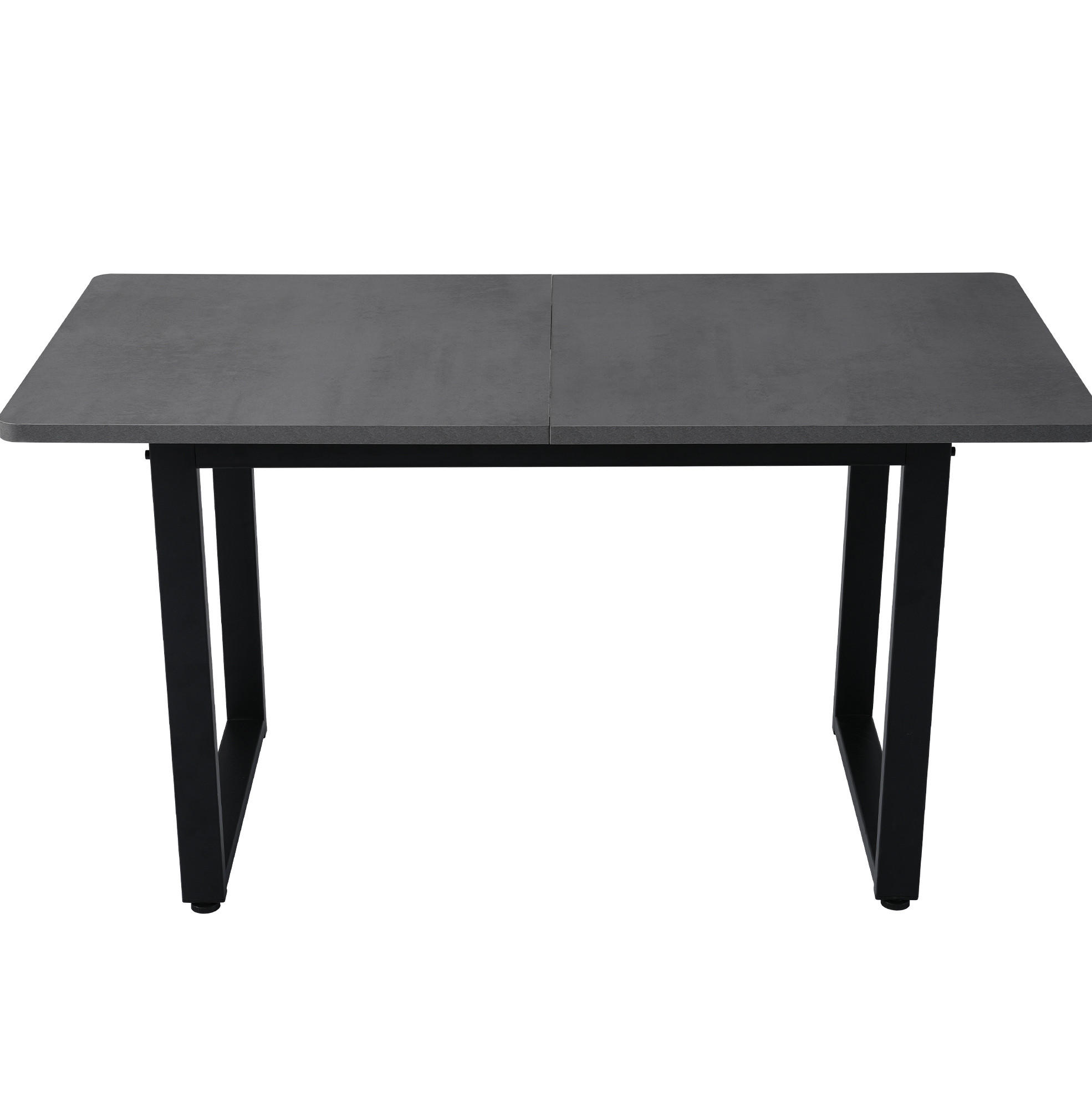 ESSTISCH mit großzügiger Tischplatte, stabilem Metallgestell und verstellbaren Füßen, Schwarz/Grau - Schwarz, Holzwerkstoff (140/70/75cm) - Redom