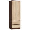 KLEIDERSCHRANK Dunkelbraun, Eiche Sonoma 180/60/51 - Dunkelbraun/Sonoma Eiche, Holzwerkstoff (60/180/51cm) - RAUMHIRSCH FURNITURE