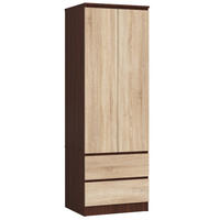 KLEIDERSCHRANK Dunkelbraun, Eiche Sonoma 180/60/51 - Dunkelbraun/Sonoma Eiche, Holzwerkstoff (60/180/51cm) - RAUMHIRSCH FURNITURE