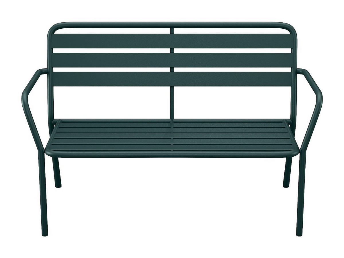 GARTENBANK - 2 -Sitzer - Stahl - tannengrün - MIRMANDE - Waldgrün, Metall (123/82/58cm) - Vente-Unique