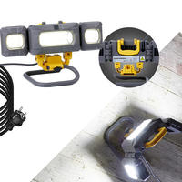 LED-ARBEITSSTRAHLER - mit schwenkbaren Seitenstrahlern und 4000 Lumen für Baustellen und Werkstätten, 2er-Set - Schwarz, Metall (76/76/147cm) - Northpoint