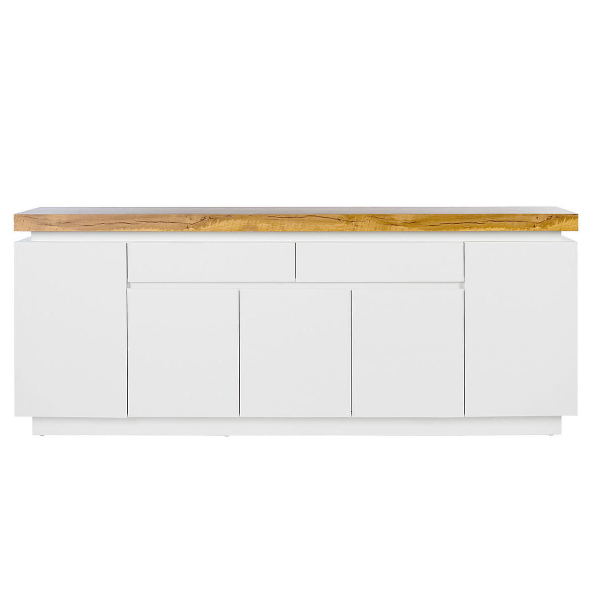 SIDEBOARD - inkl. Beleuchtung - Eichefarben/Weiß, Holzwerkstoff (200/80/40cm) - home24