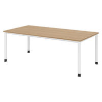 SCHREIBTISCH Serie-H 100/200/74 cm in Eichefarben/Weiß - Eichefarben/Weiß, Holzwerkstoff (100/200/74cm) - bümö