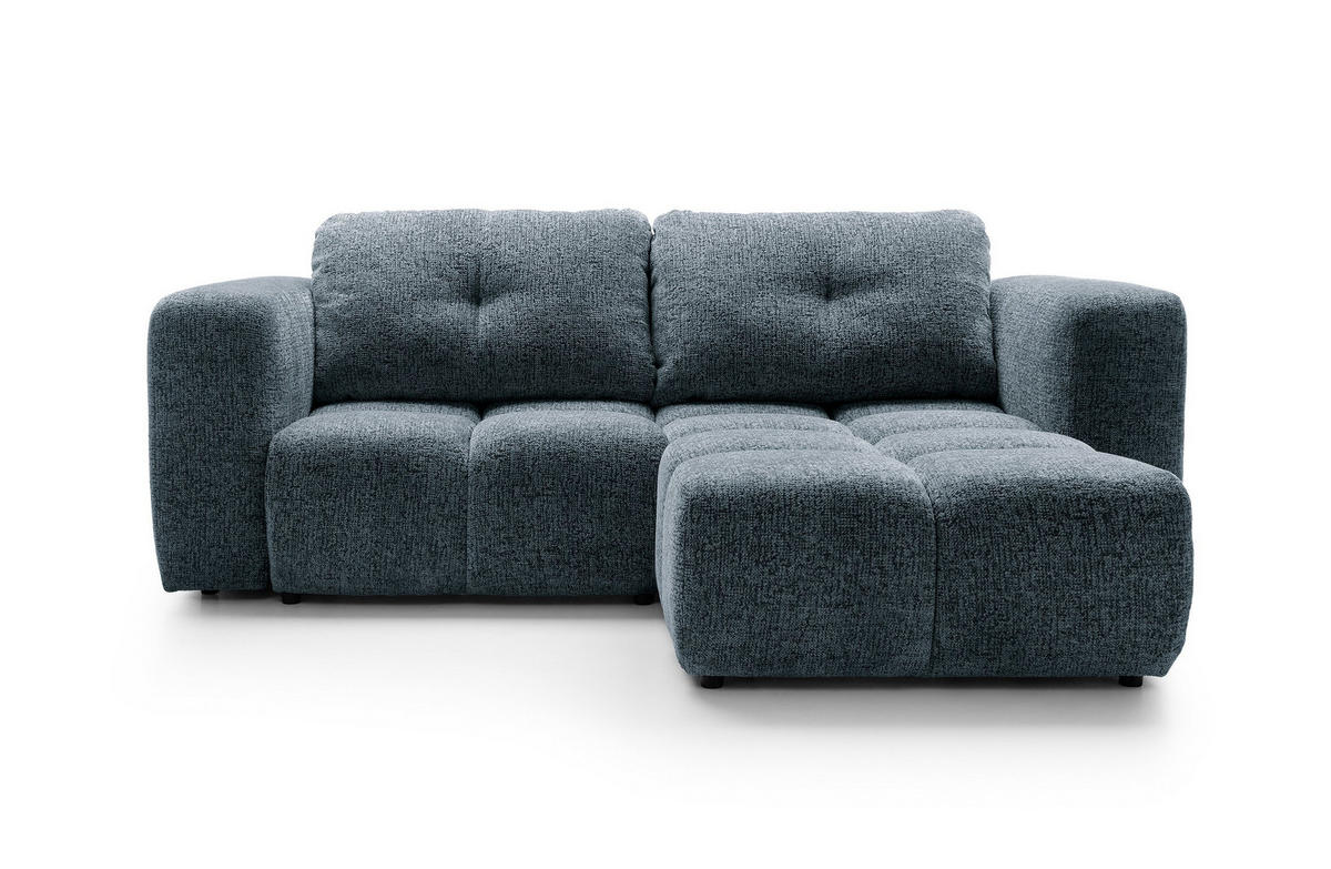 ECKSOFA ARTE 01 Dunkelblau Chenille mit Schlaffunktion - Dunkelblau, Holz (245/177cm) - MASSENO