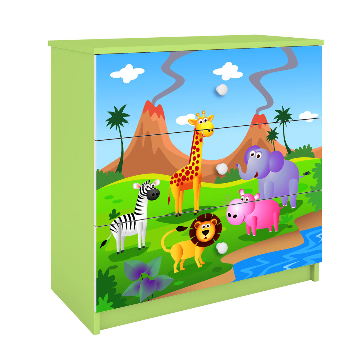 KOMMODE Babydreams Safari 81/81/41 - Grün, Holzwerkstoff (81/81/41cm) - RAUMHIRSCH FURNITURE
