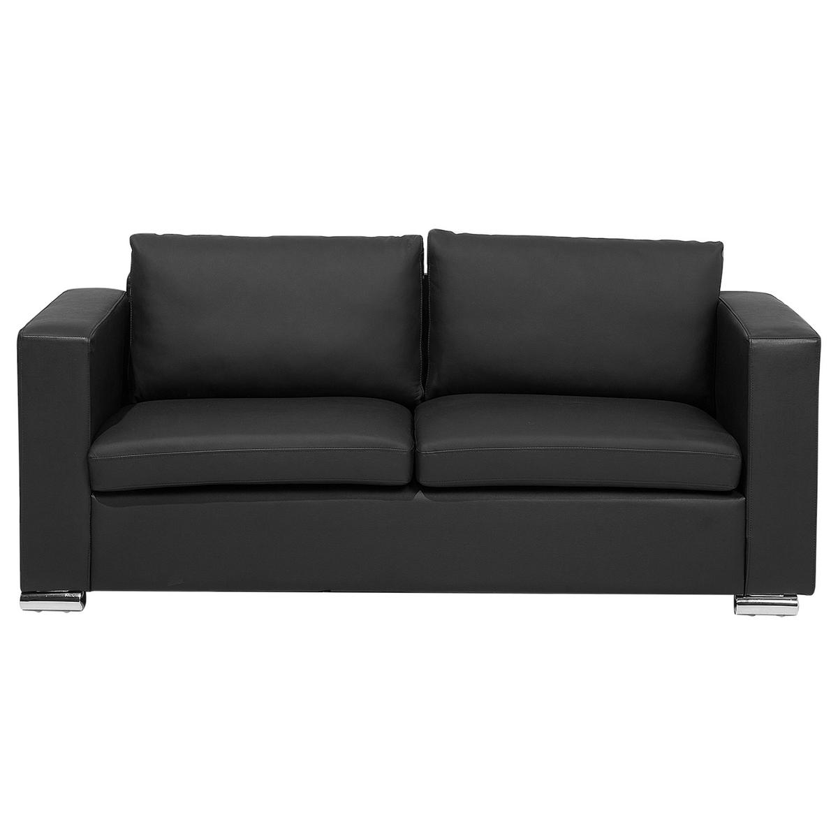 SOFA-SET 6-sitzer Leder Schwarz Helsinki - Schwarz, Leder/Kunststoff (186/72/76cm) - Beliani